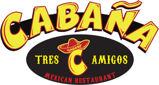 The logo for Cabana Tres Amigos, a Mexican restaurant in Grand Rapids, Michigan