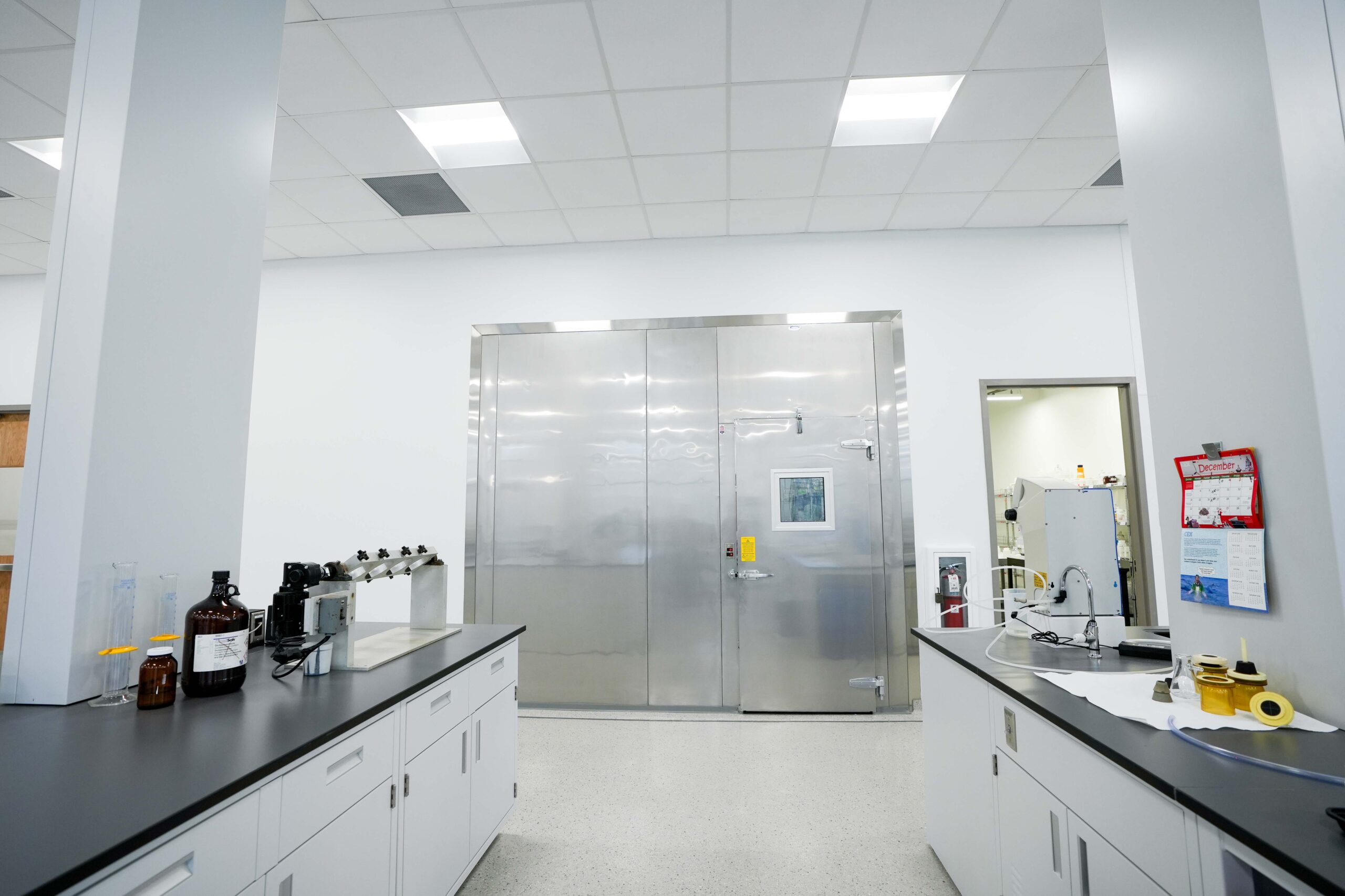 Laboratory cold room with electrical power and controls installed by Buist.