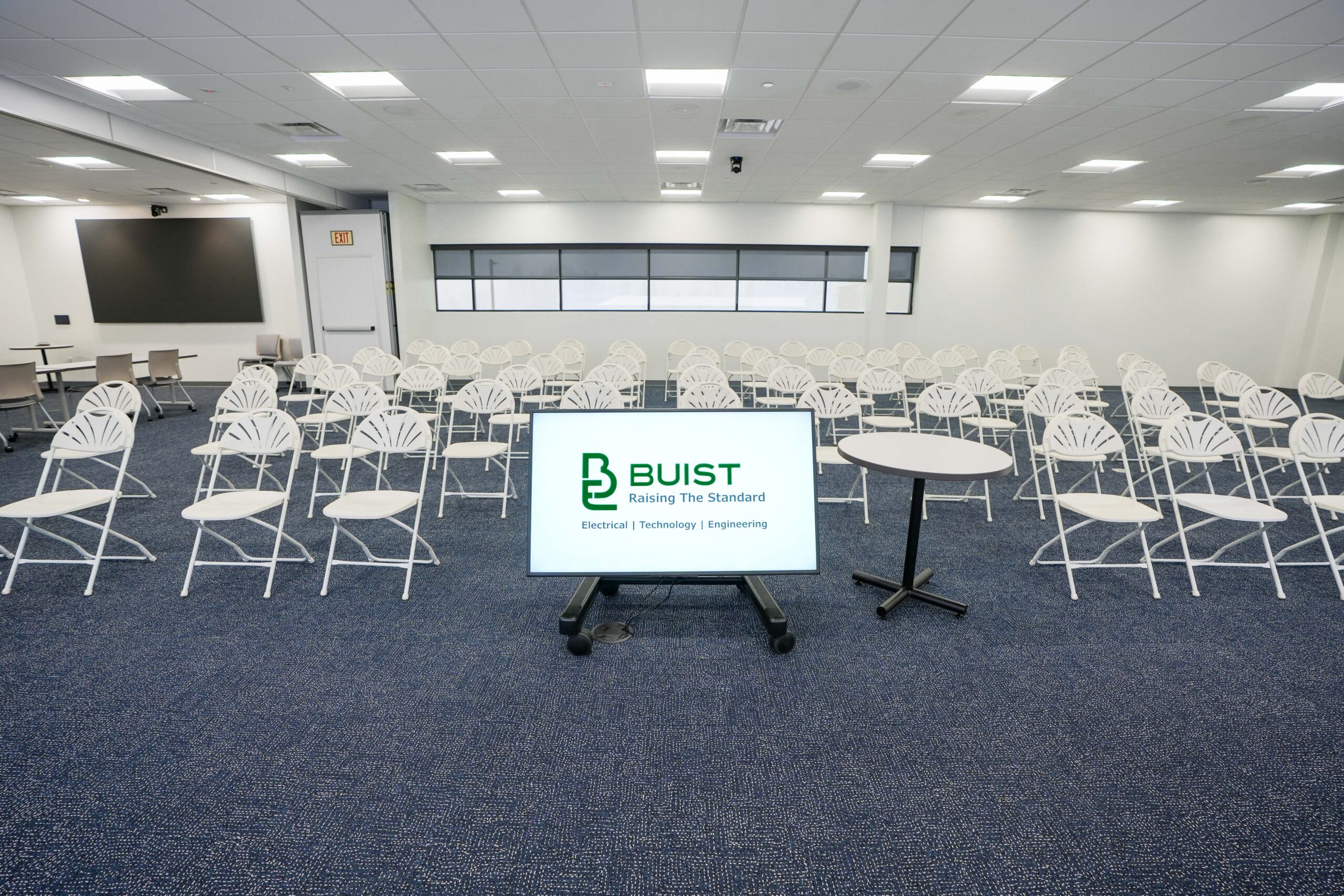 Training room collaboration technology installed by Buist at GE Aerospace