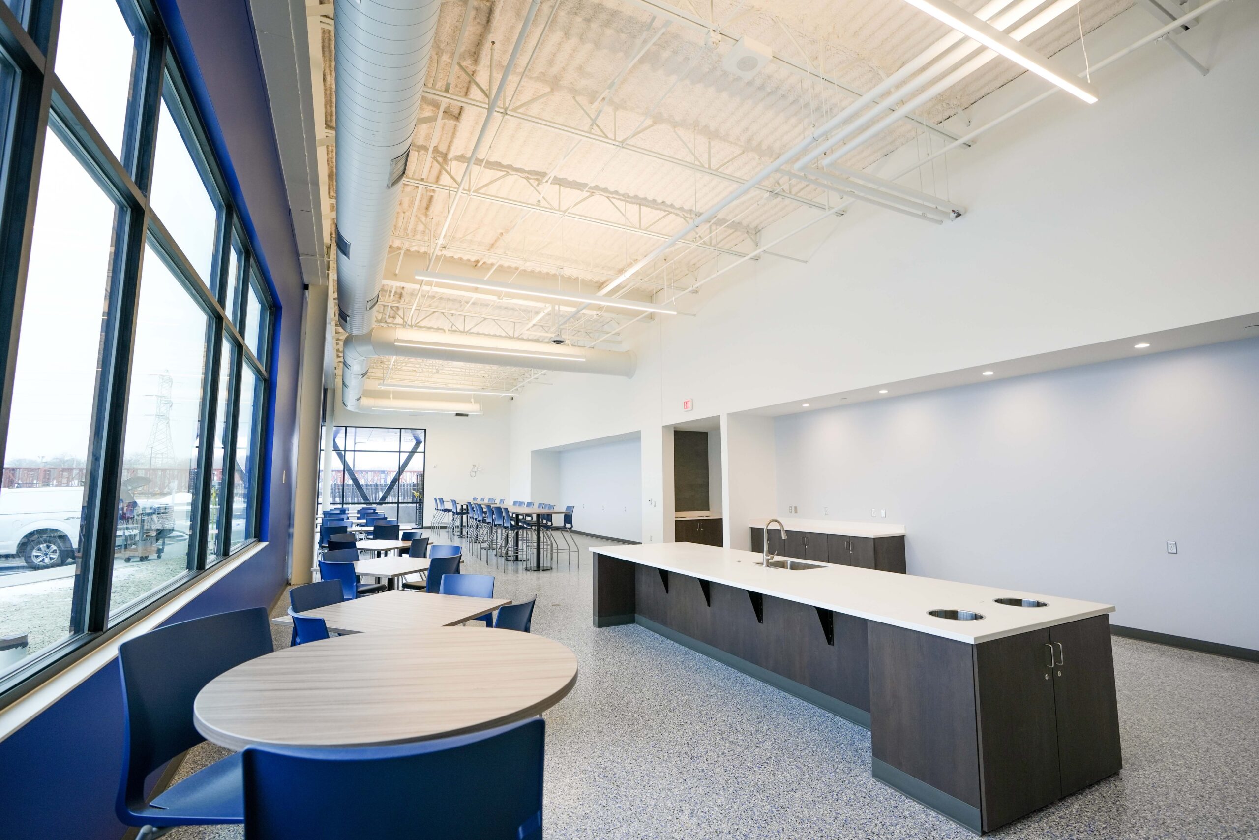 Employee breakroom inside Benteler Automotive manufacturing facility in Grand Rapids Michigan