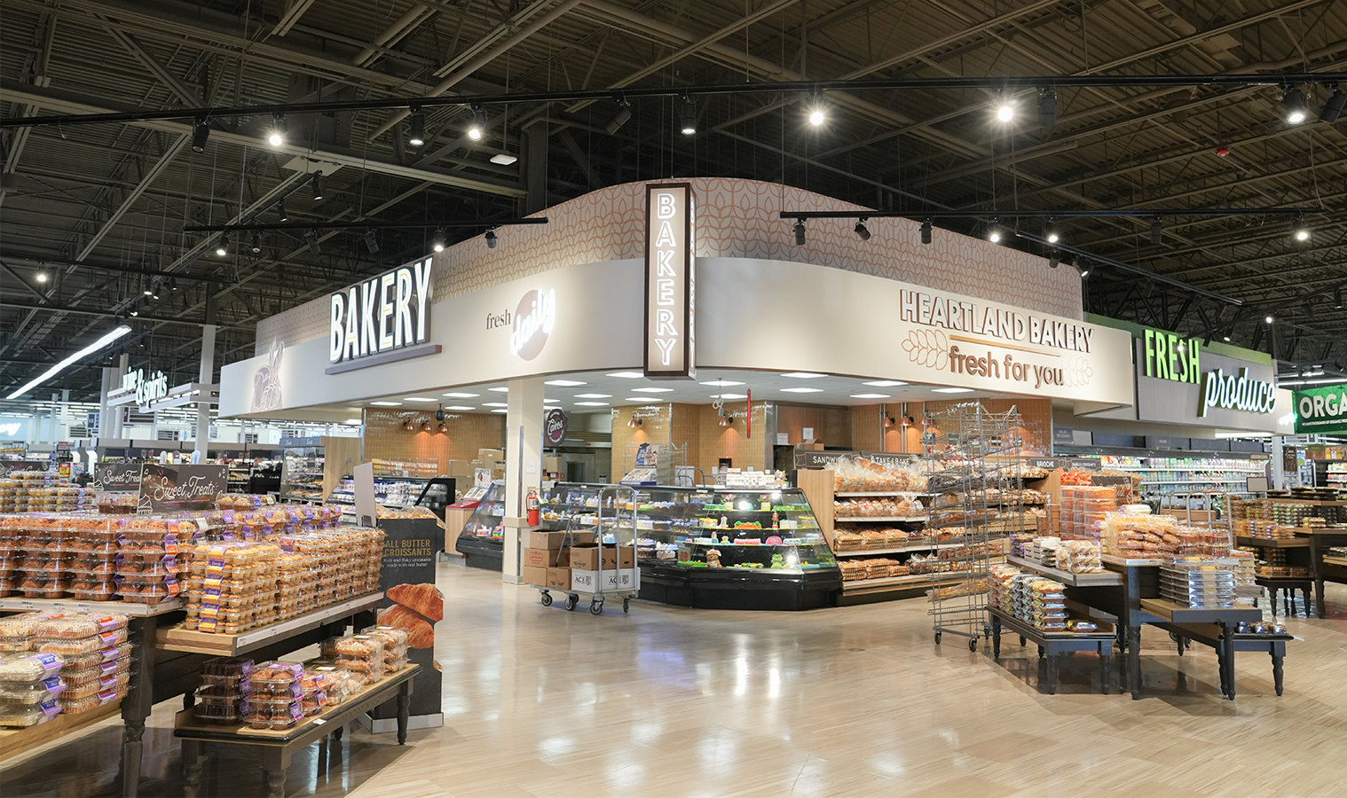 Bakery and produce departments at Meijer Knapp's Corner following a major renovation.